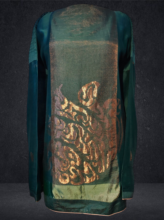 Semi Stitched Chanderi Zariwoven Short Tunic VISHAL KAPUR STUDIO