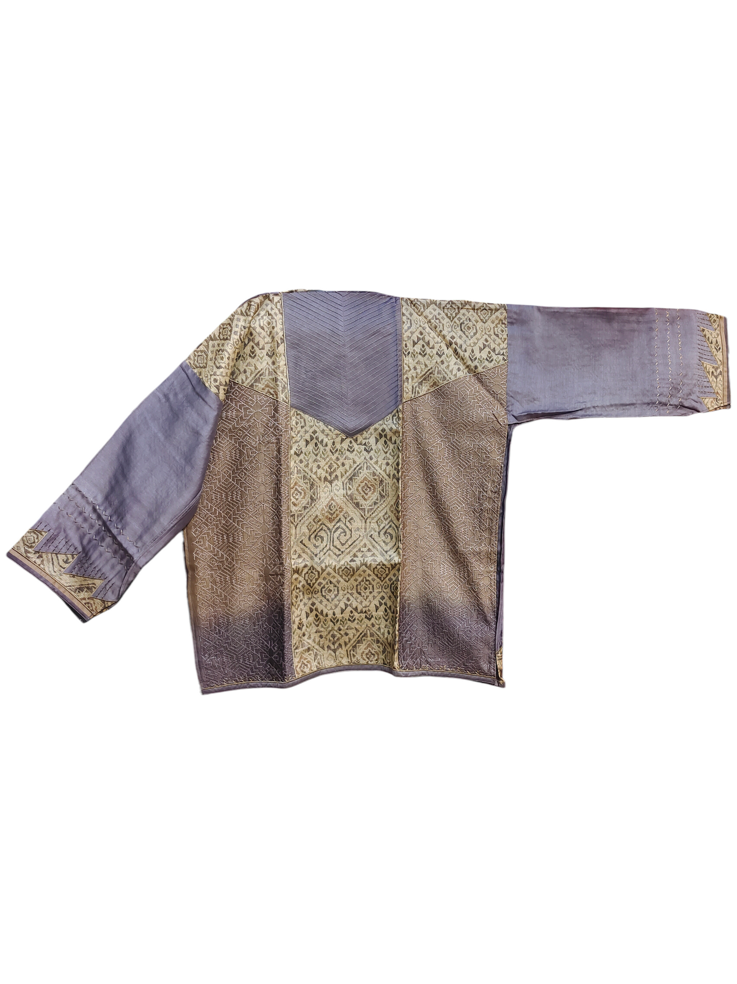 Semi Stitched Chanderi Ajrakh Short Tunic