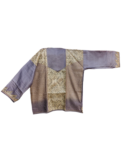 Semi Stitched Chanderi Ajrakh Short Tunic