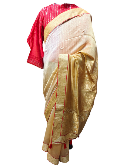 Formal Chanderi Silk Zari Woven Saree