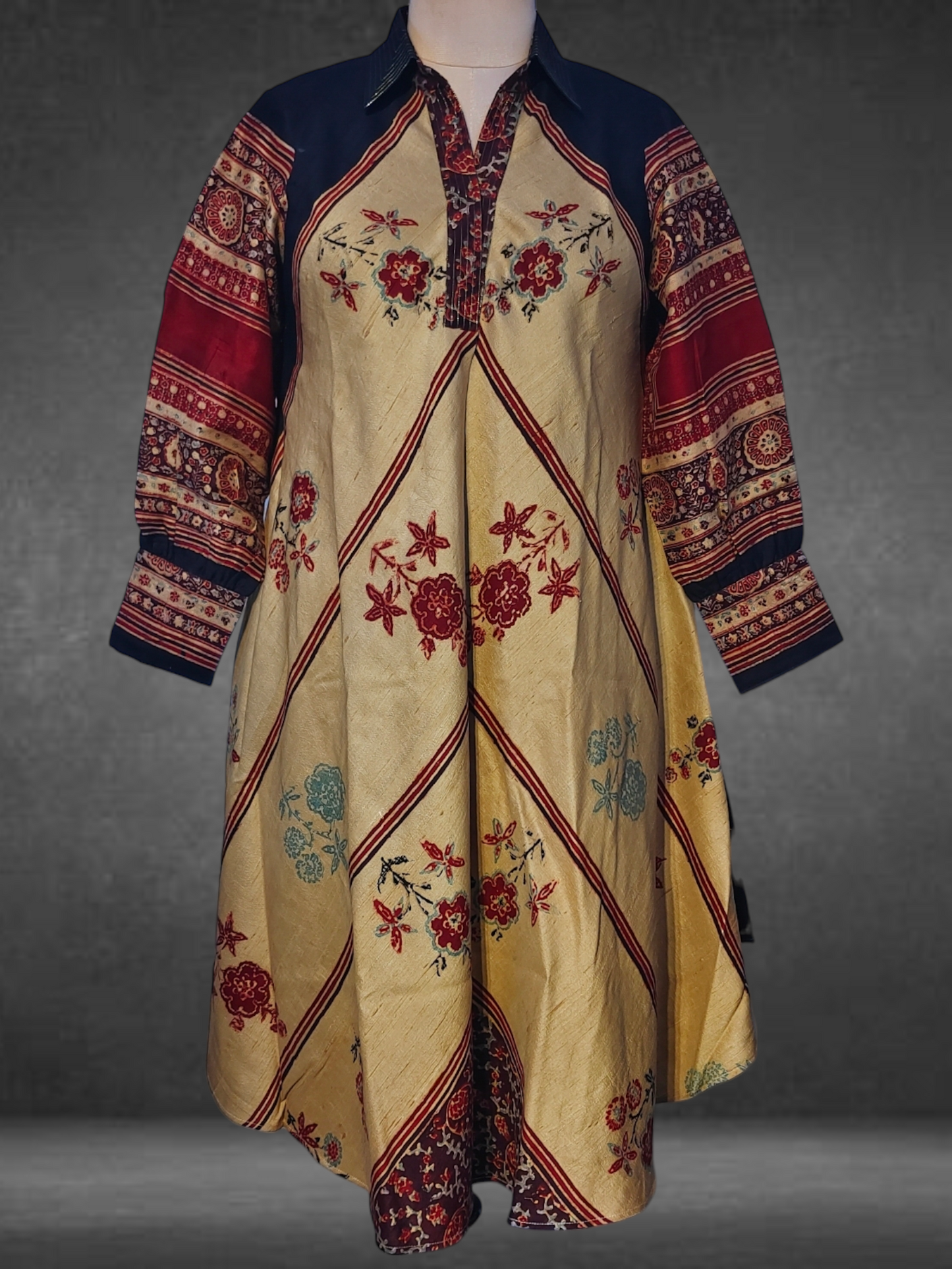 Silk Ajrakh Dress