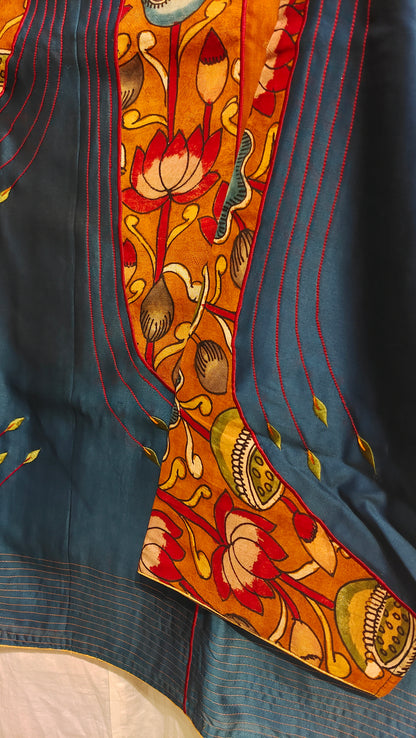 Semi Stitched Chanderi Kalamkari Short Tunic