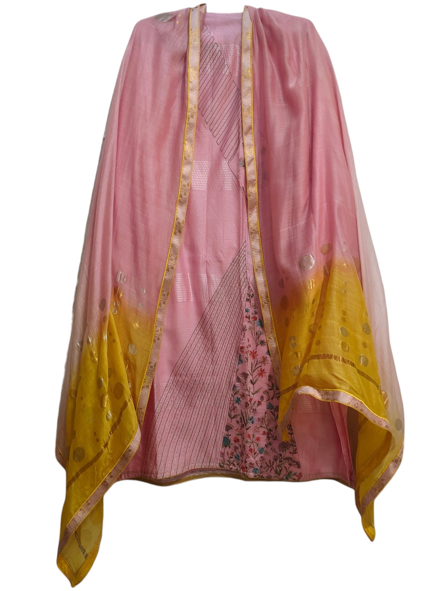 Semi Stitched Chanderi Formal Suitset