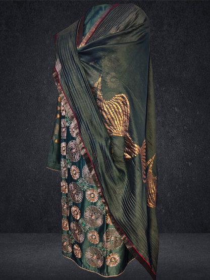 Semi Stitched Formal chanderi Suitset