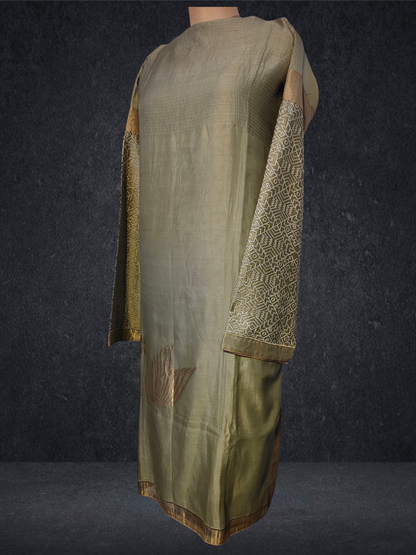 Semi Stitched Formal chanderi Kurta