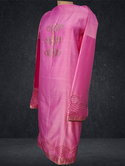 Semi Stitched Formal chanderi Suitset