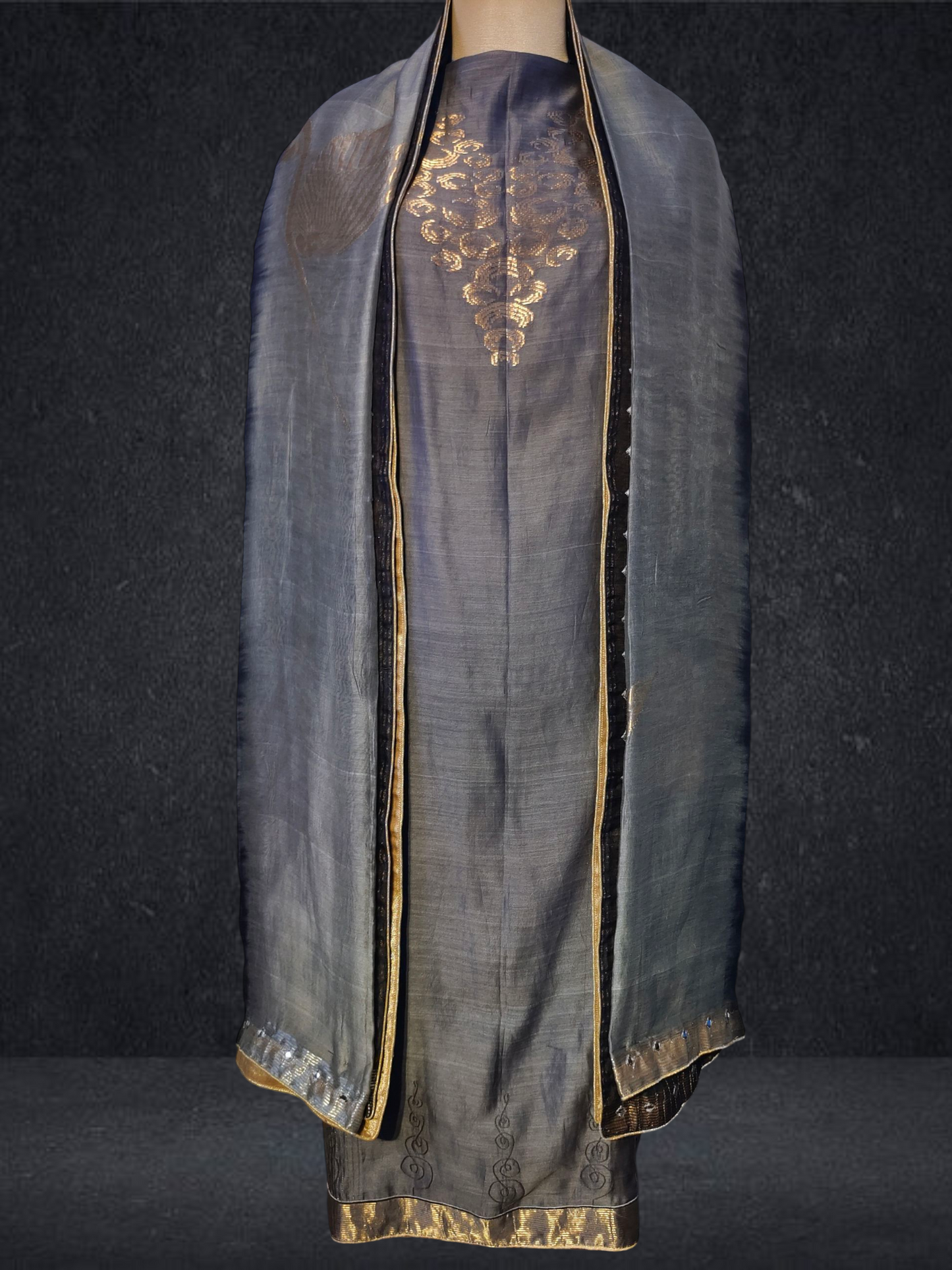 Semi Stitched Formal chanderi Suitset