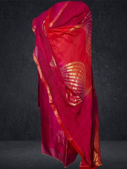 Semi Stitched Formal chanderi Suitset