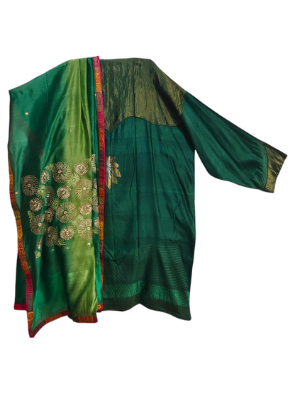 Semi Stitched Chanderi Formal Suitset