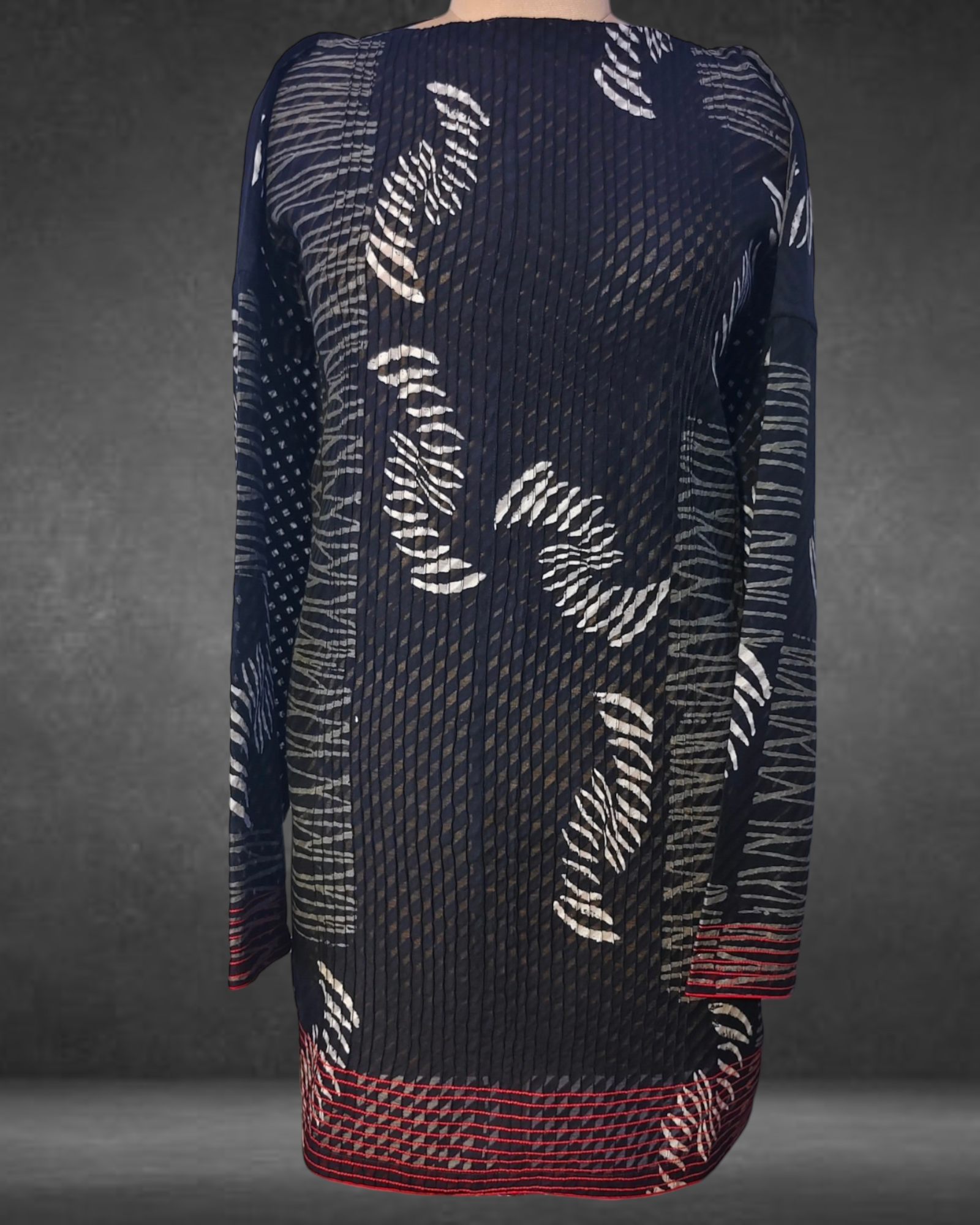 Semistitched Chanderi Blockprinted Tunic with stole VISHAL KAPUR STUDIO