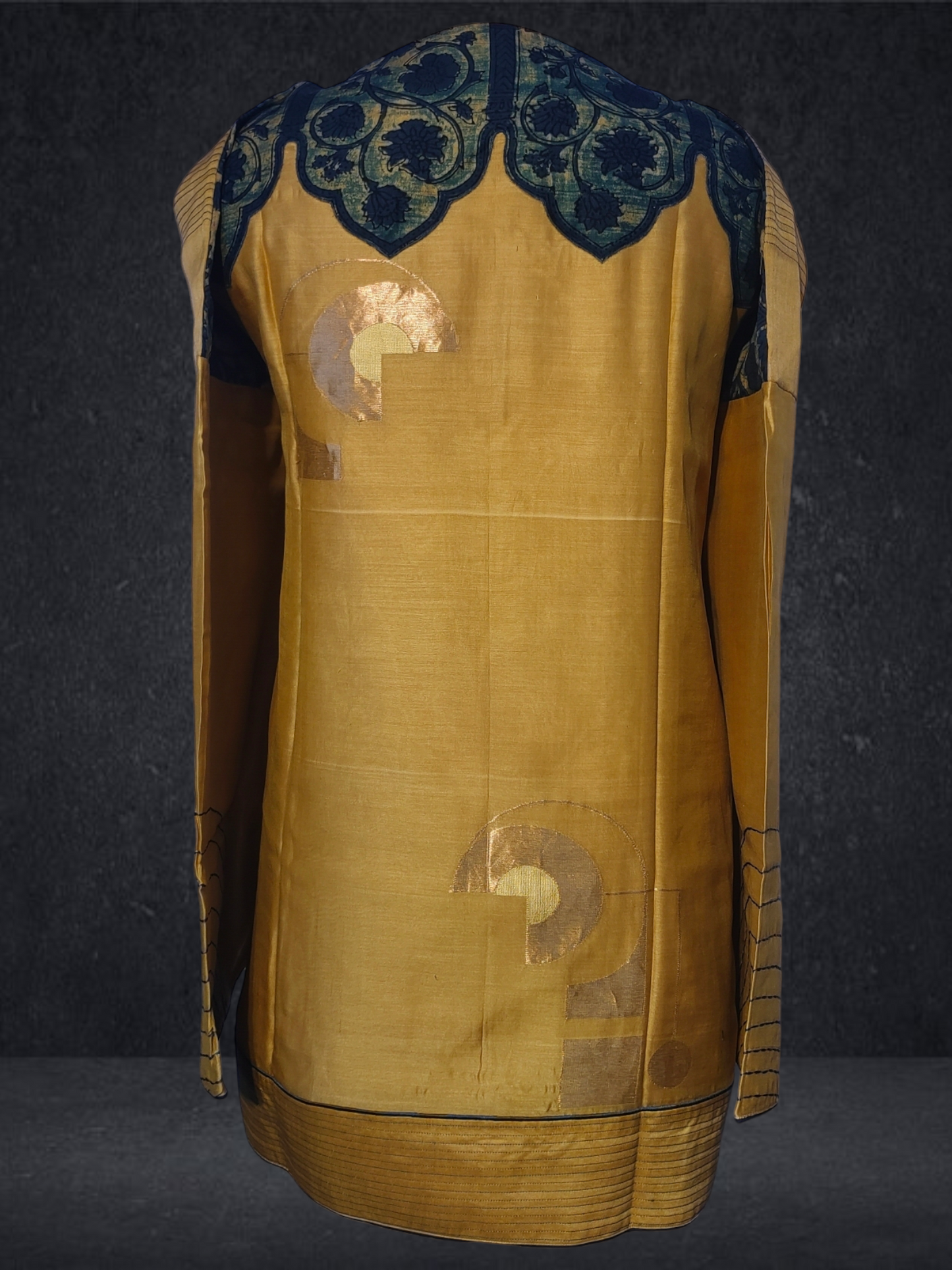 Semistitched Chanderi Zariwoven Short Tunic