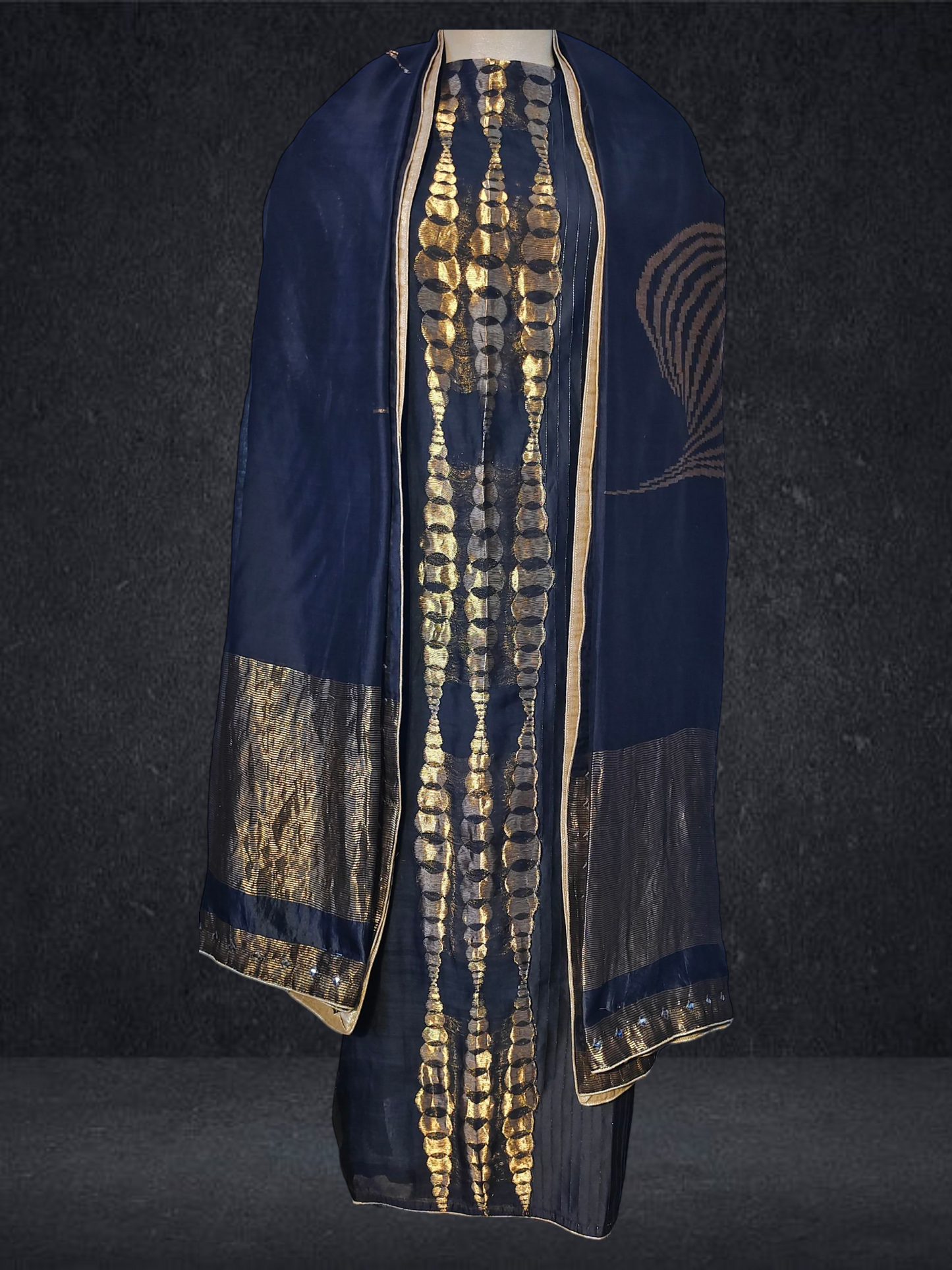 Semi Stitched Formal chanderi Suitset