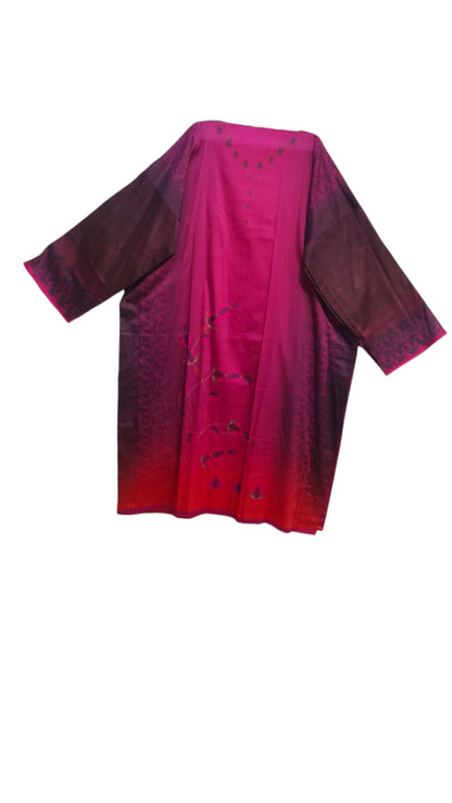 Semi Stitched Cotton Satin Casual Suitset