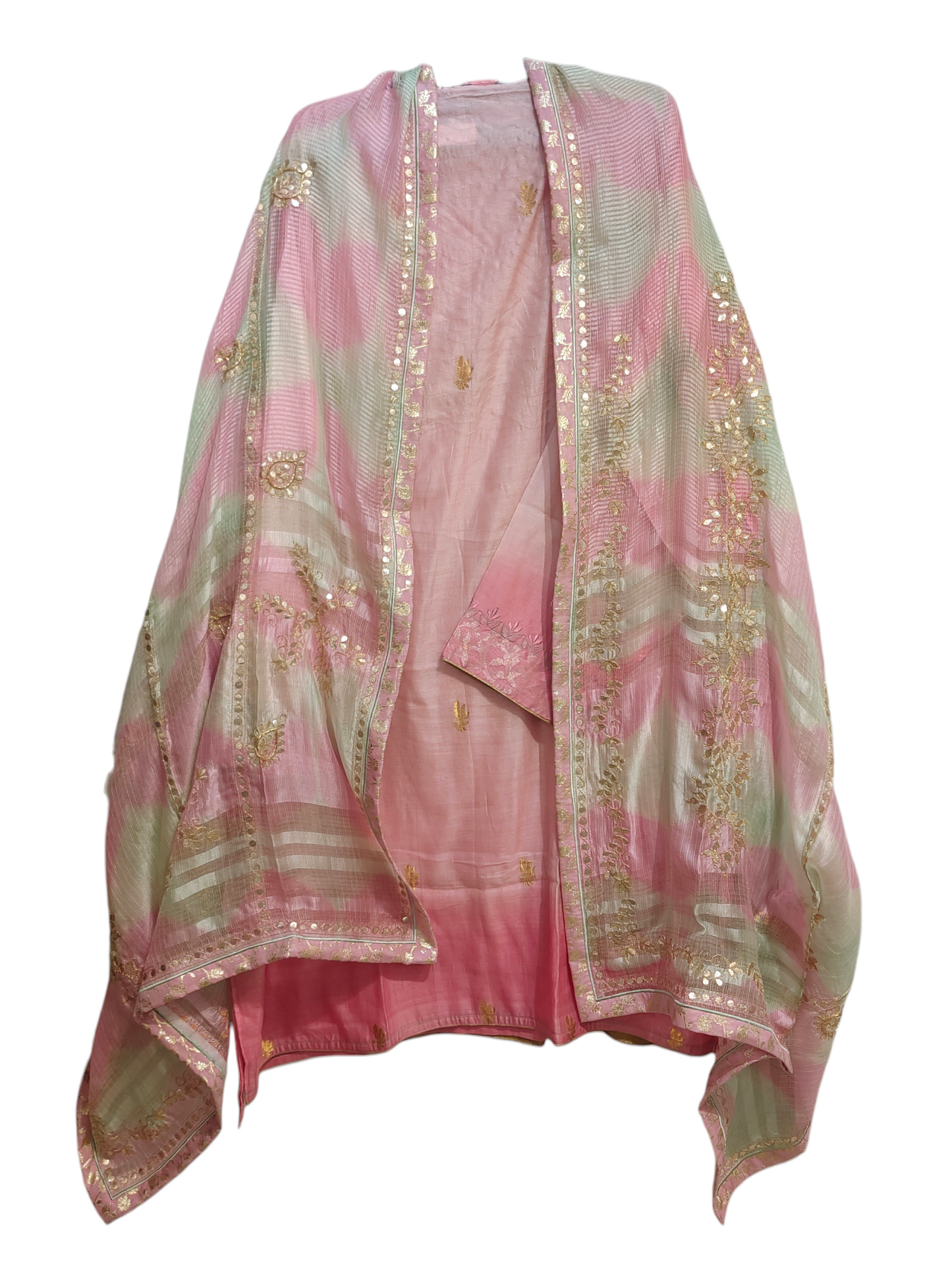 Semi Stitched Formal chanderi Suitset