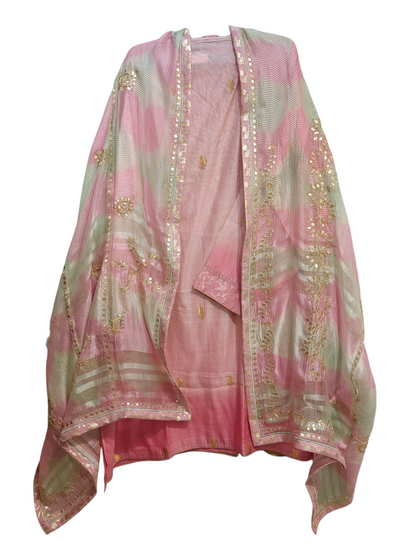 Semi Stitched Formal chanderi Suitset
