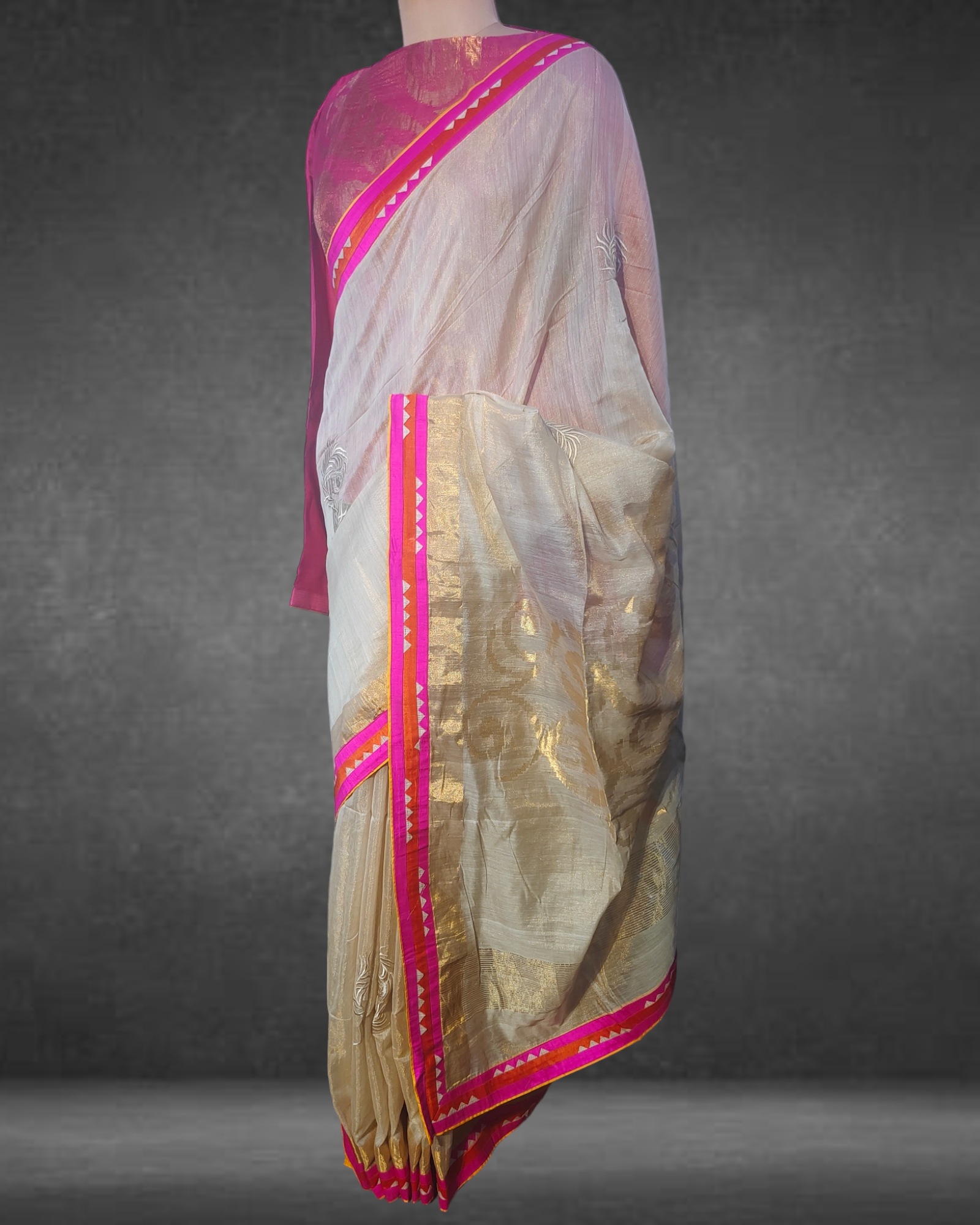 Formal Chanderi Tissue Saree(VKSR05MAY03) VISHAL KAPUR STUDIO