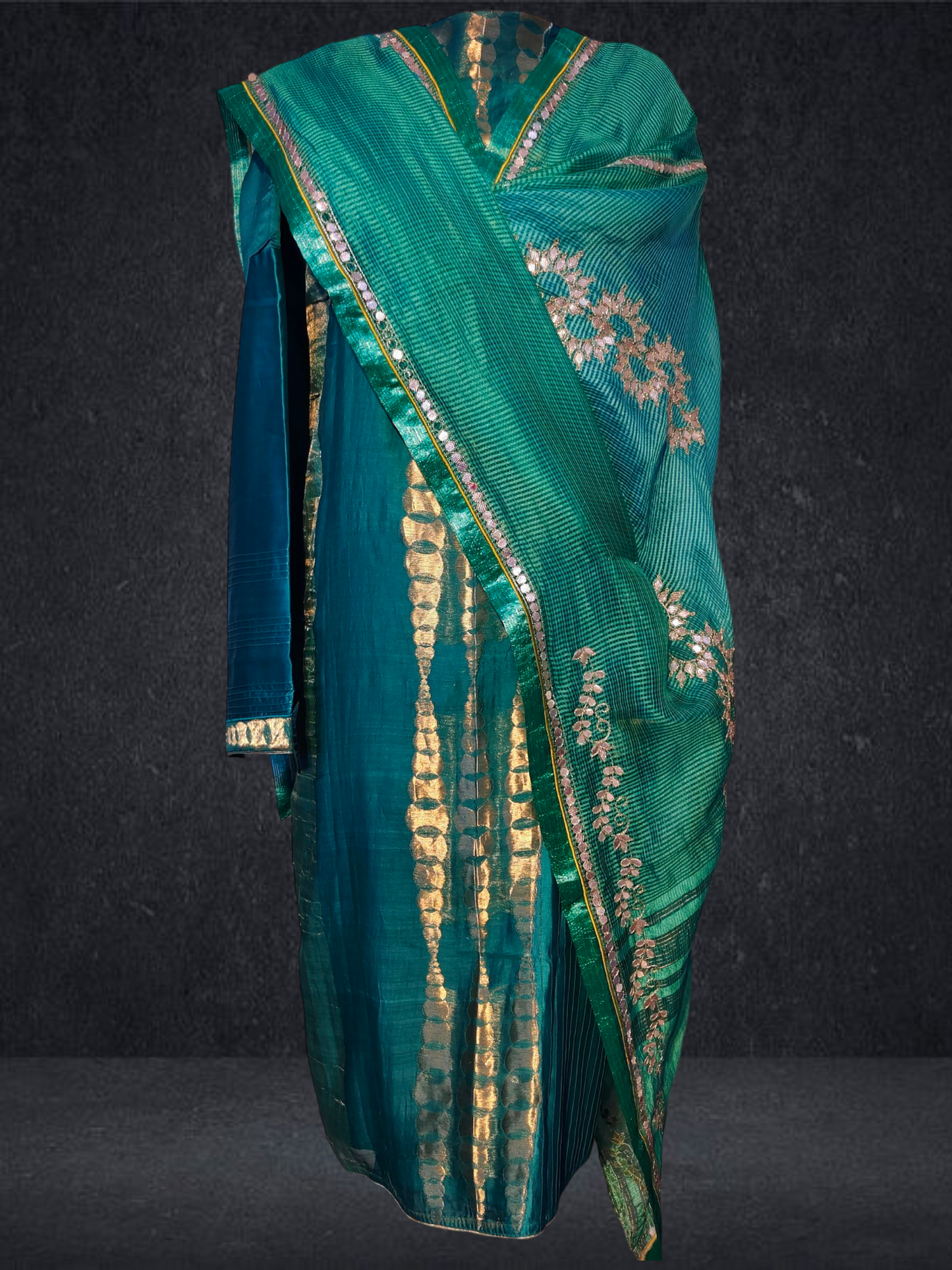 Semi Stitched Formal chanderi Suitset