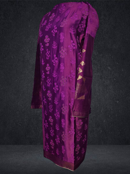 Semi Stitched Formal chanderi Suitset