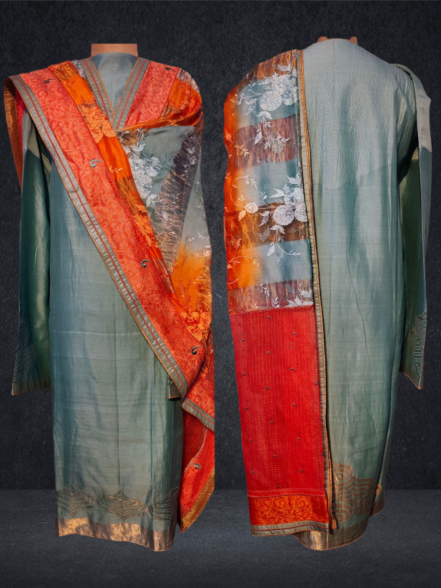 Semi Stitched Formal chanderi Suitset