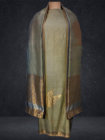 Semi Stitched Formal chanderi Suitset