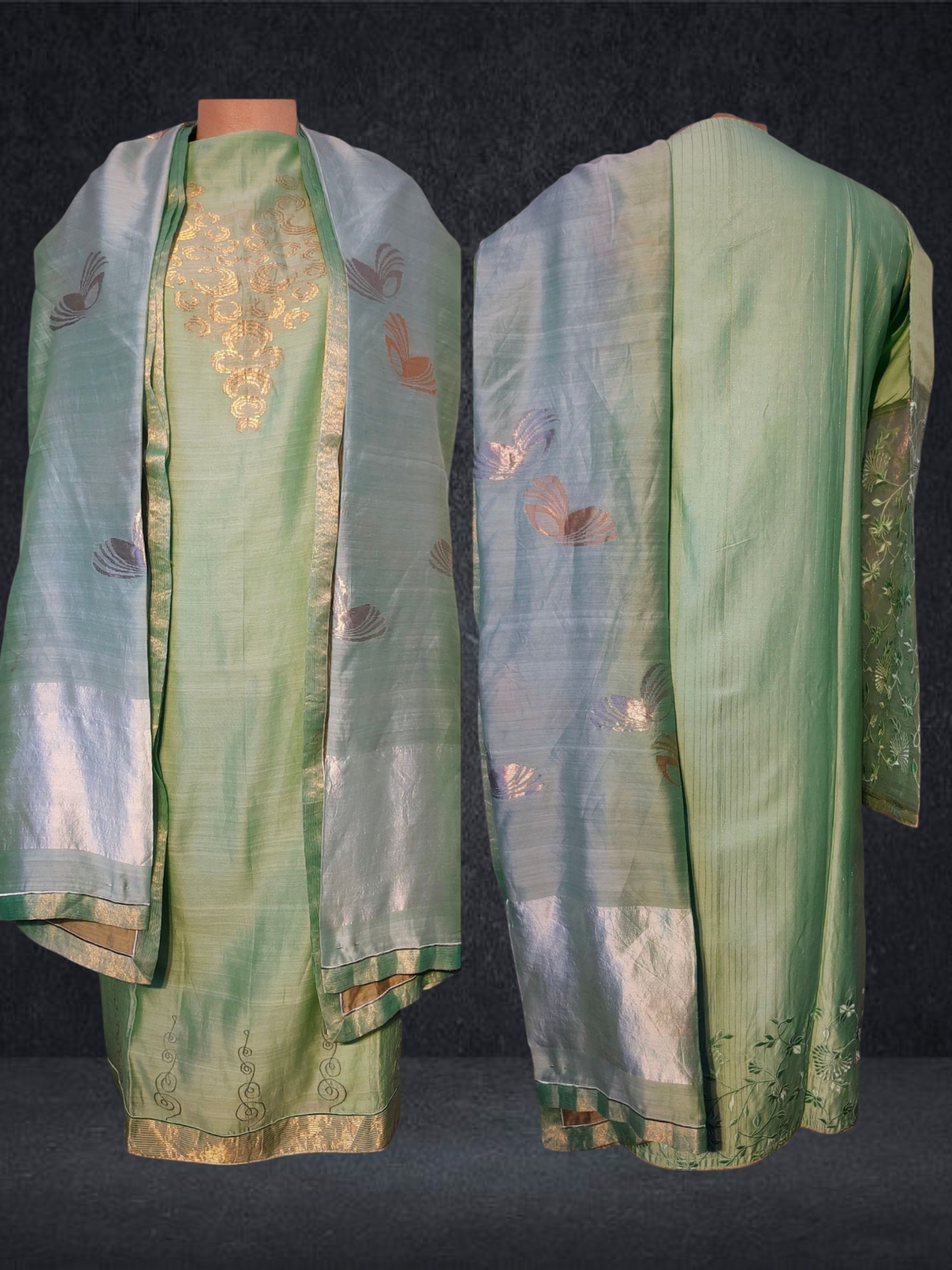 Semi Stitched Formal chanderi Suitset