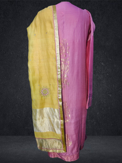 Semi Stitched Formal chanderi Suitset