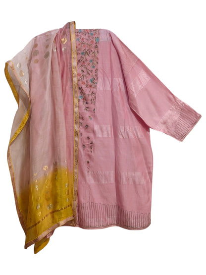 Semi Stitched Chanderi Formal Suitset