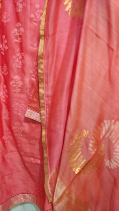 Semi Stitched Formal Chanderi Suitset