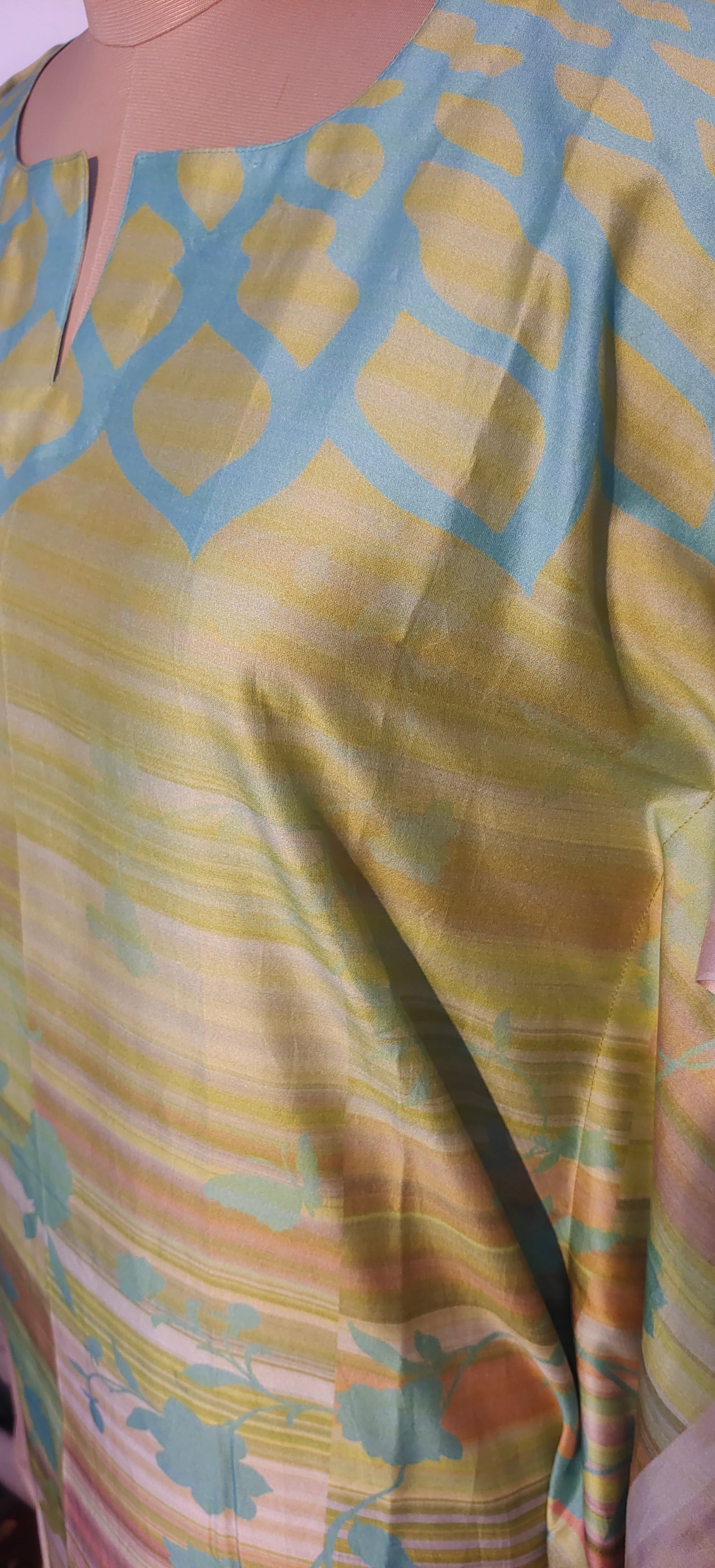 Stitched Chanderi Digital Printed Kaftan VISHAL KAPUR STUDIO