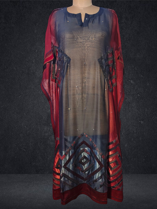Stitched Chanderi Ajrakh Kaftan VISHAL KAPUR STUDIO