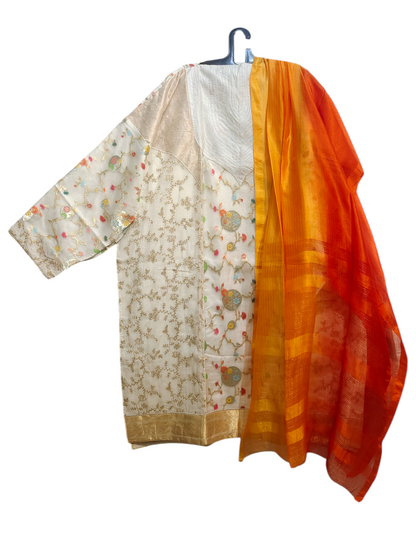 Semi Stitched Formal chanderi Suitset