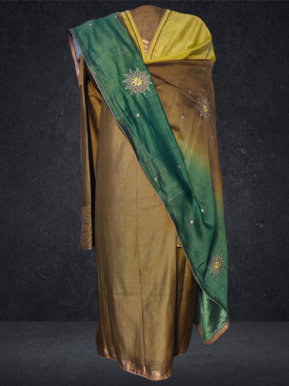 Semi Stitched Formal chanderi Suitset