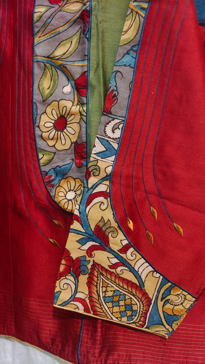 Semi Stitched Chanderi Kalamkari Short Tunic