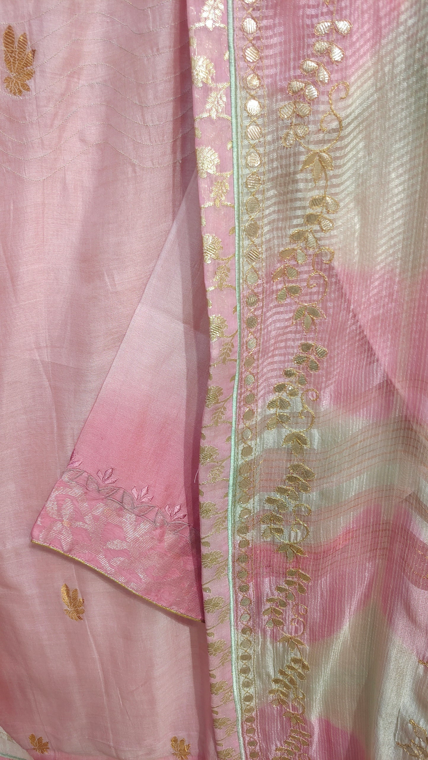 Semi Stitched Formal chanderi Suitset