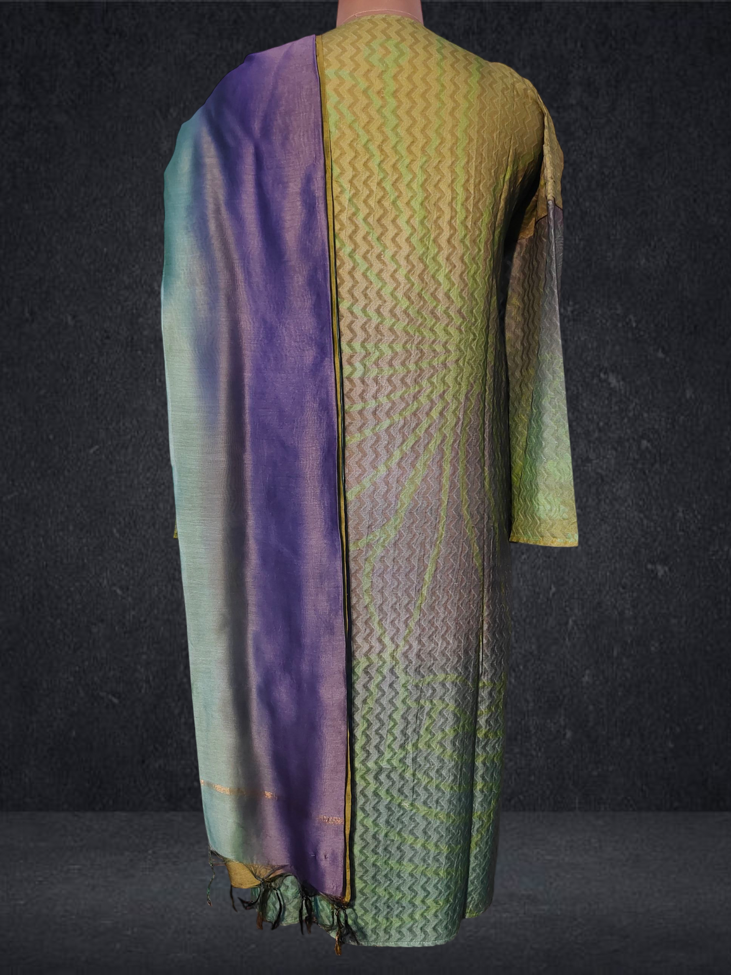 Semi Stitched Chanderi Casual Suitset