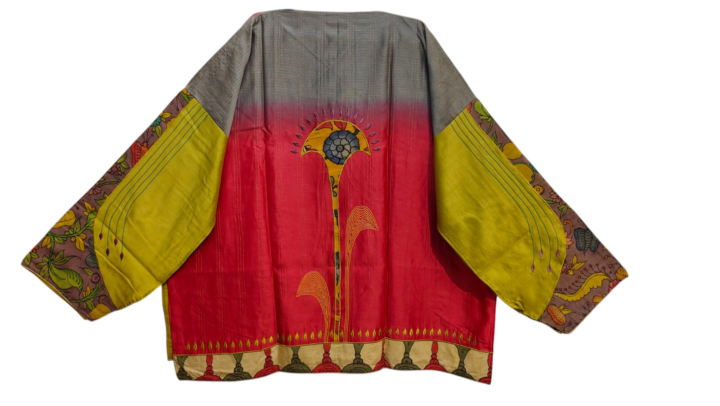 Semi Stitched Chanderi Kalamkari Short Tunic