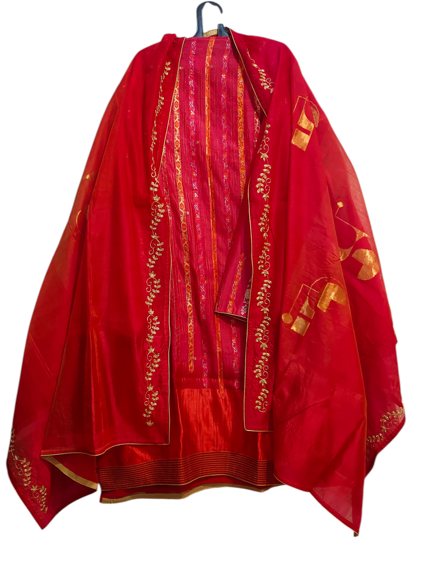 Semi Stitched Formal chanderi Suitset