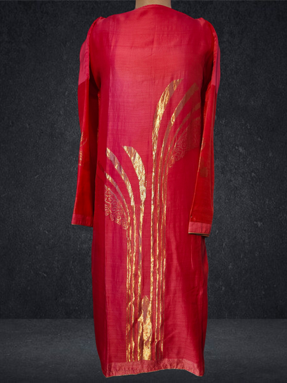 Semi Stitched Formal chanderi Suitset