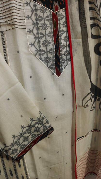 Semi Stitched Formal chanderi Suitset