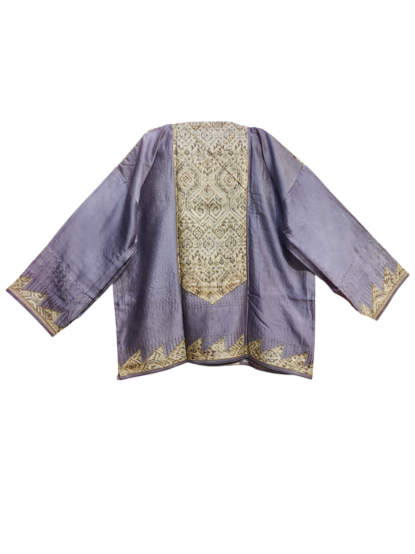 Semi Stitched Chanderi Ajrakh Short Tunic