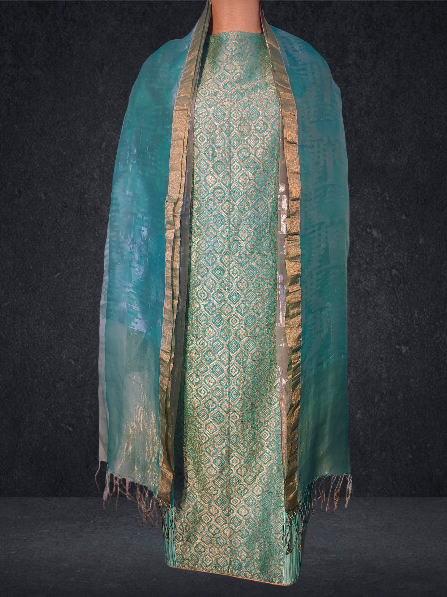 Semi Stitched Formal chanderi Suitset