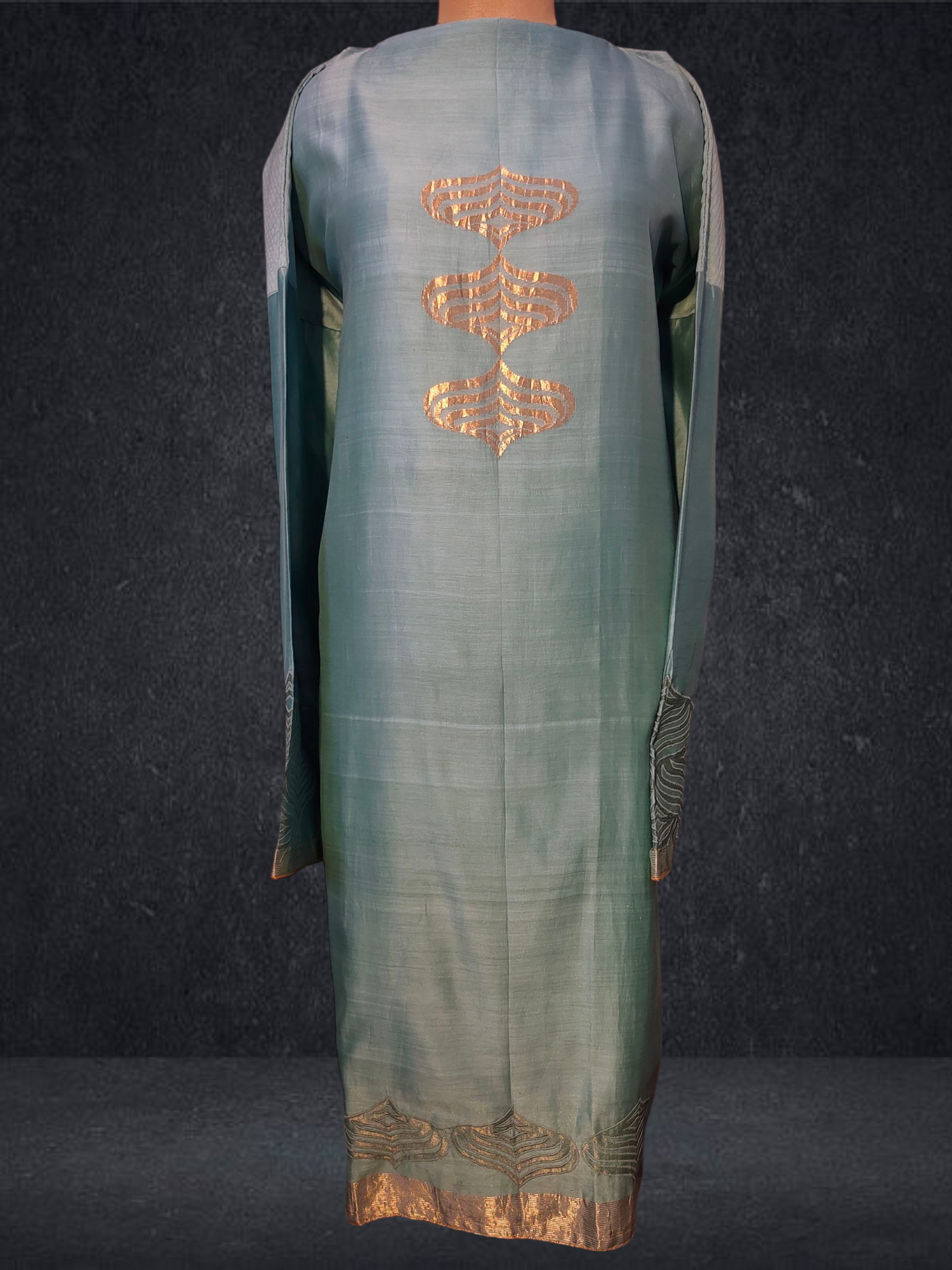 Semi Stitched Formal chanderi Suitset