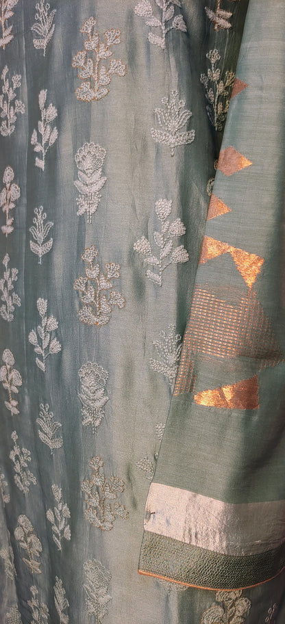 Semi Stitched Formal chanderi Suitset