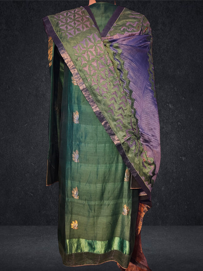 Semi Stitched Formal chanderi Suitset