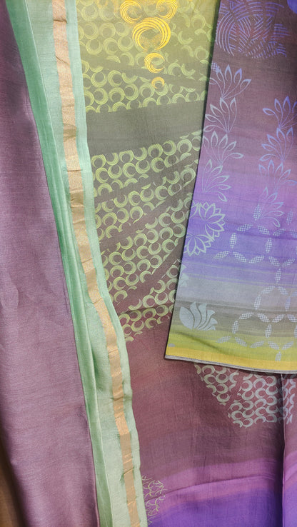 Semistitched Cotton lawn Casual Suitset