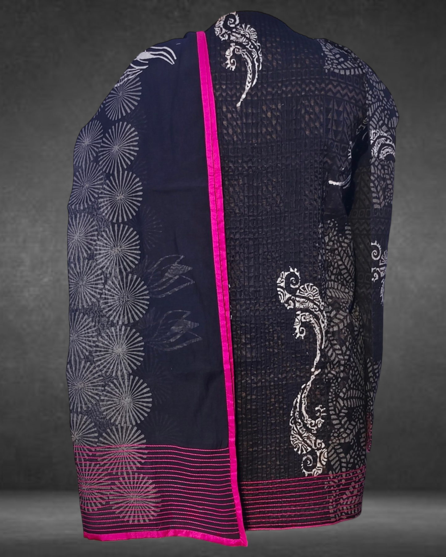 Semistitched Chanderi  Blockprinted Tunic with stole VISHAL KAPUR STUDIO