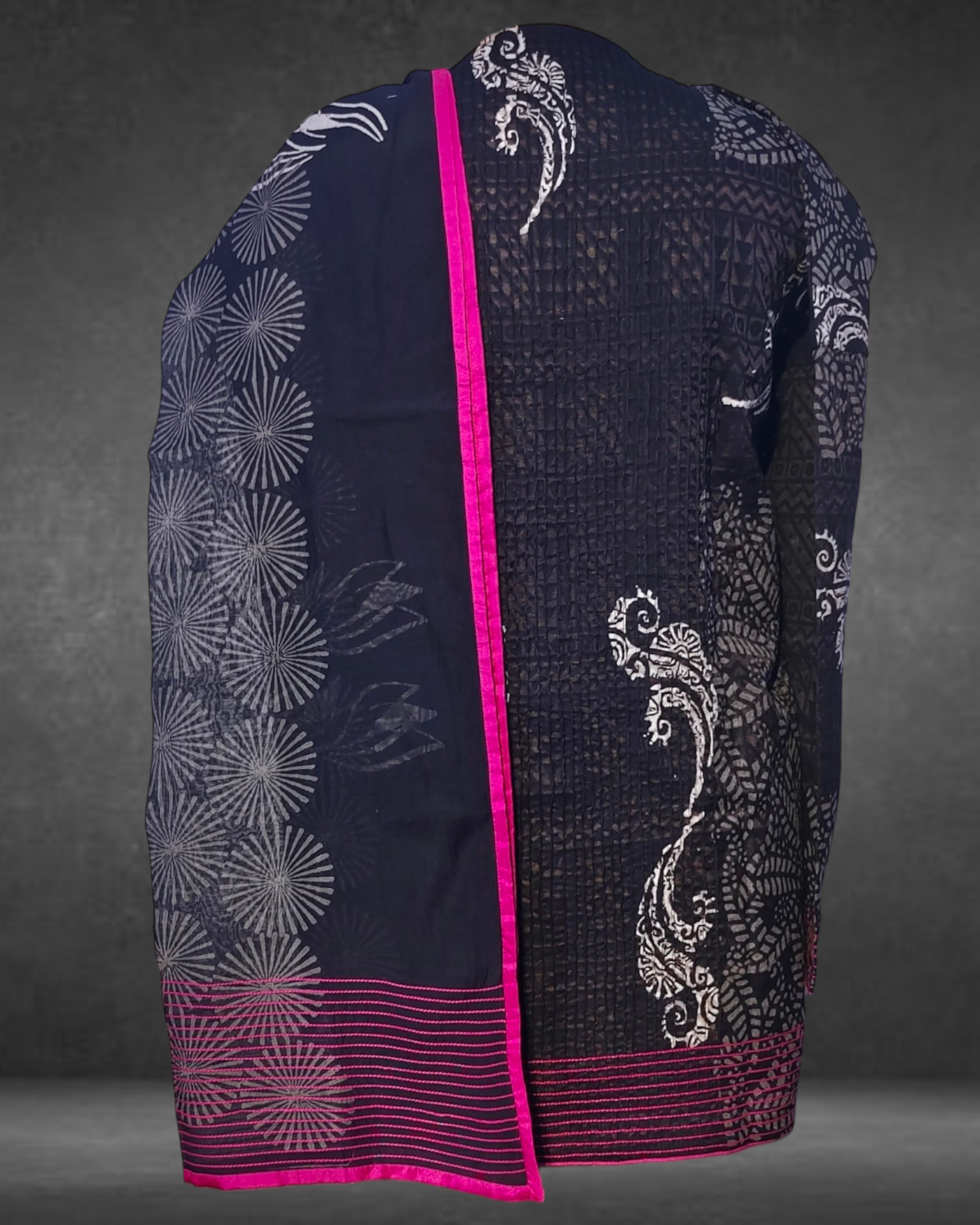 Semistitched Chanderi  Blockprinted Tunic with stole VISHAL KAPUR STUDIO