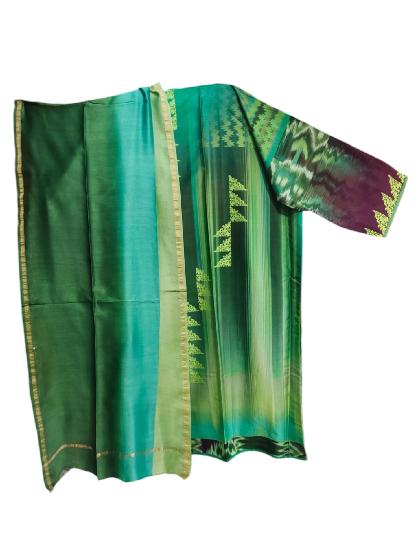 Semi Stitched Chanderi Casual Suitset