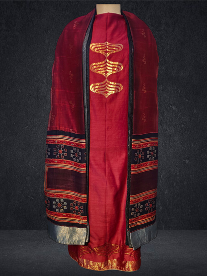 Semi Stitched Formal chanderi Suitset