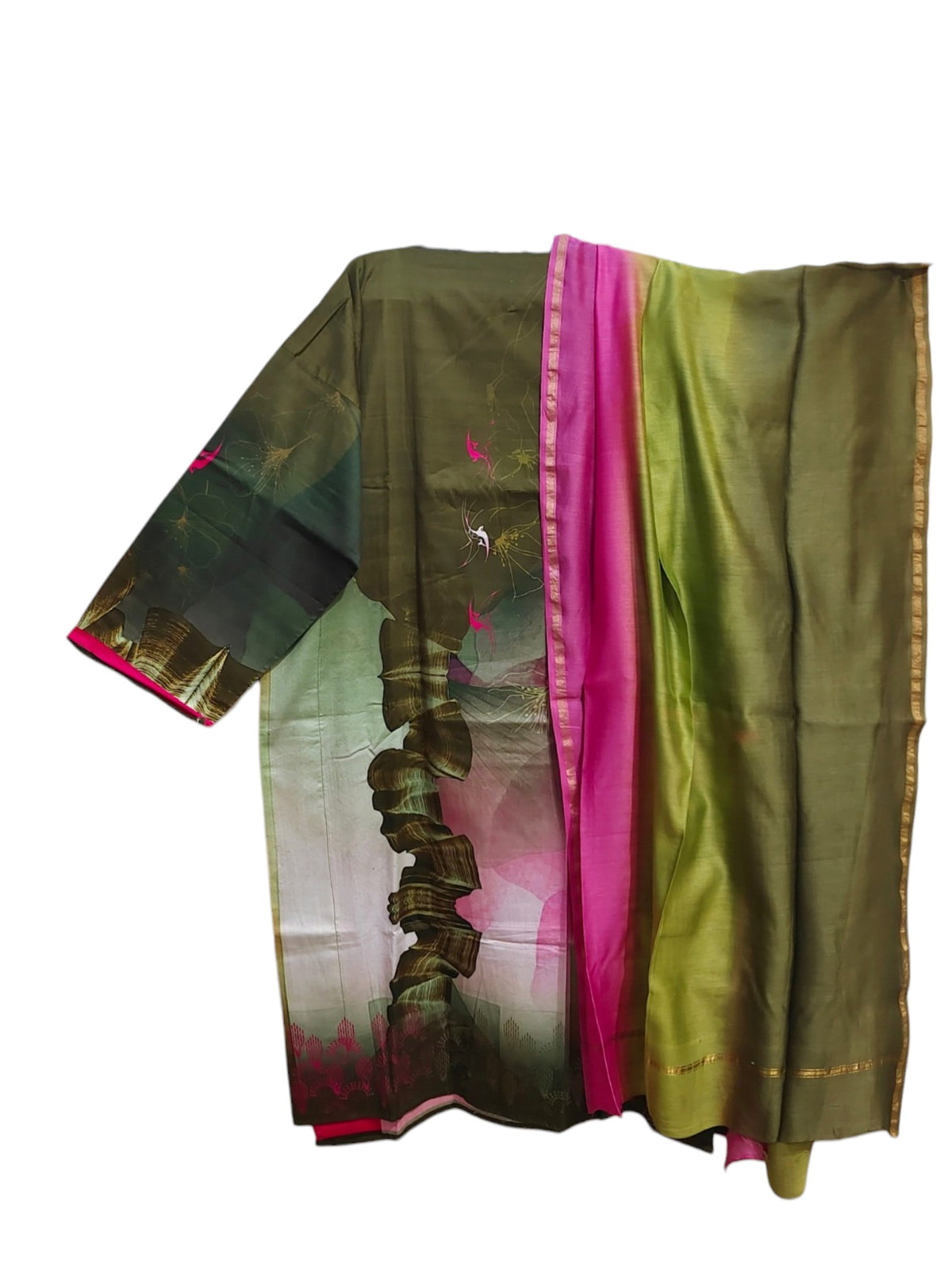 Semi Stitched Cotton Casual Suitset